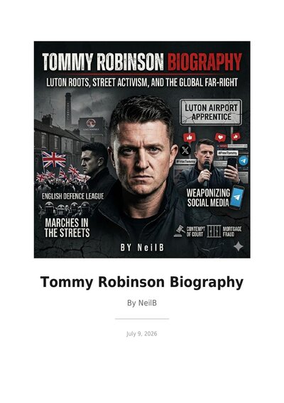 Tommy Robinson Biography - Flick-Books